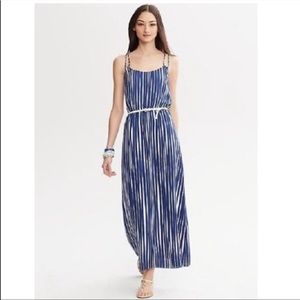 Banana Republic Striped Spaghetti Strap Maxi Dress